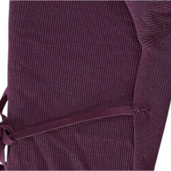 Bardot Santi Backless Sweater Dress Midi Long Sleeve Burgundy Rib Knit Size S - Picture 8 of 9